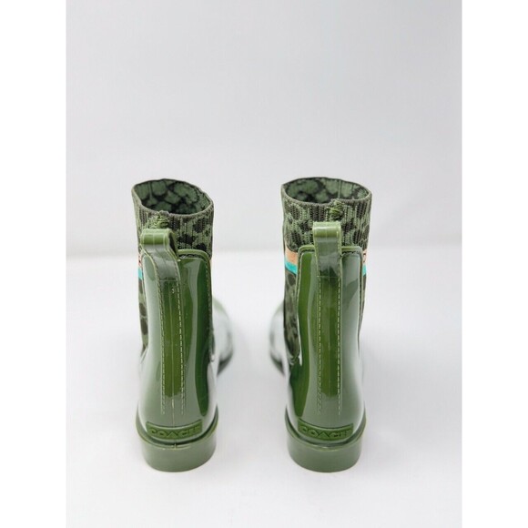 Coach Womens Boots Green Rivington Rubber Rain Bootie PVC Chelsea Pull On US 5 B - Picture 5 of 7